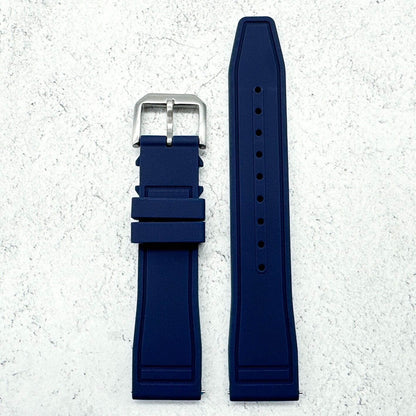 Silicone Pilot Quick Release Watch Strap Navy Blue 20mm 22mm The Thrifty Gentleman 2