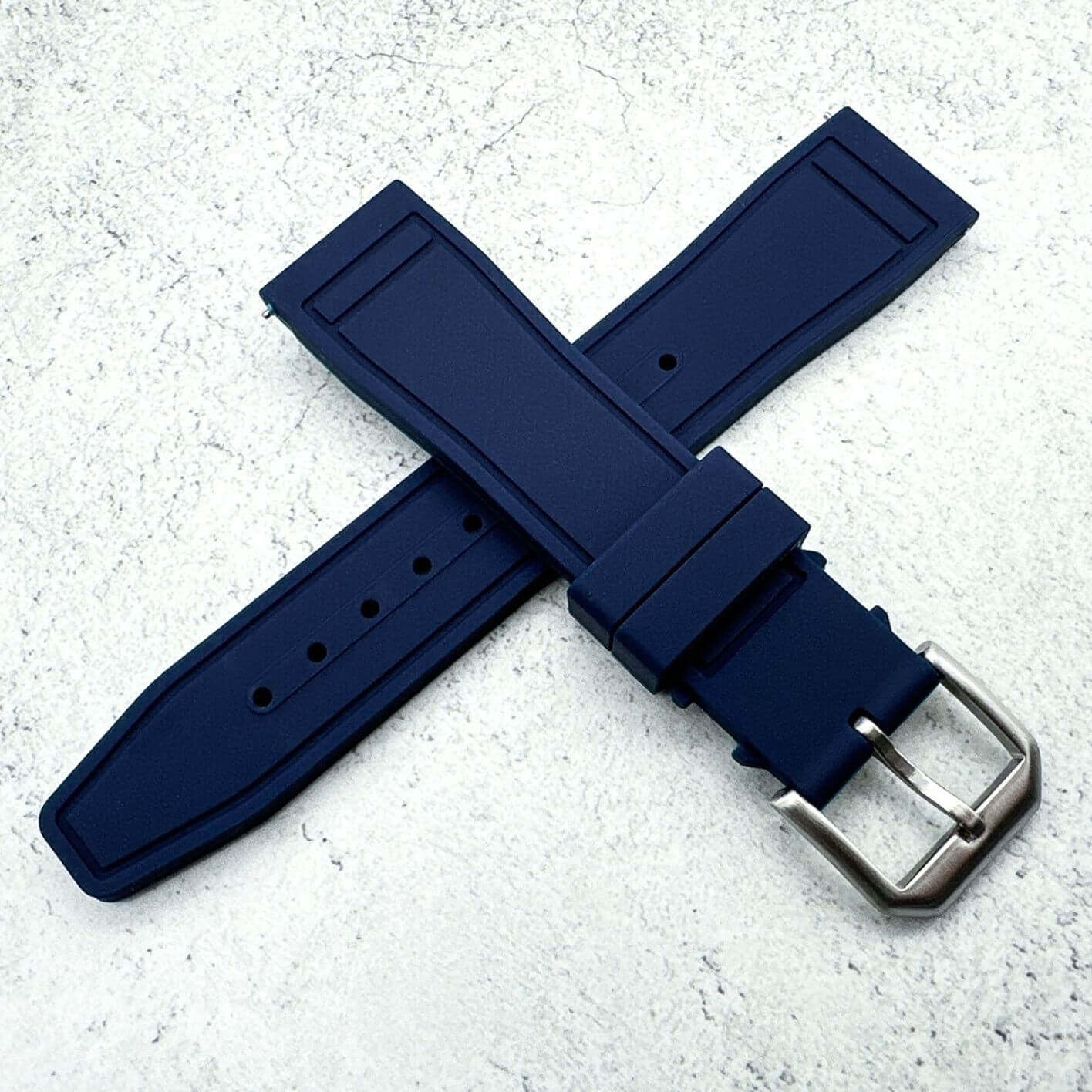 Silicone Pilot Quick Release Watch Strap Navy Blue 20mm 22mm The Thrifty Gentleman 6