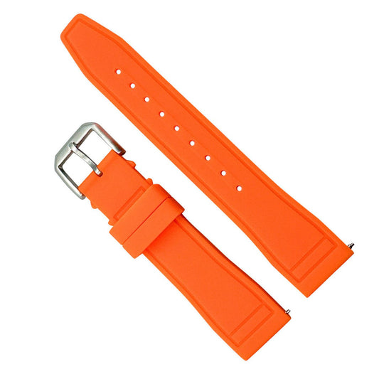 Silicone Pilot Quick Release Watch Strap Orange 20mm 22mm The Thrifty Gentleman 1