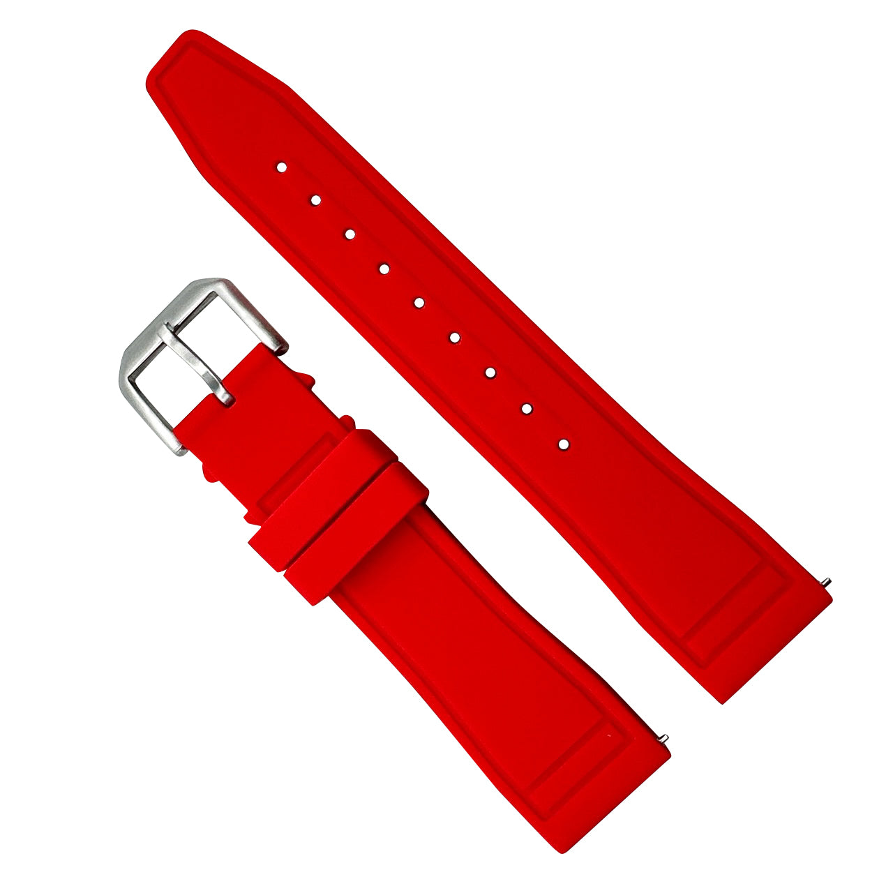 Silicone Pilot Quick Release Watch Strap Red 20mm 22mm The Thrifty Gentleman 1