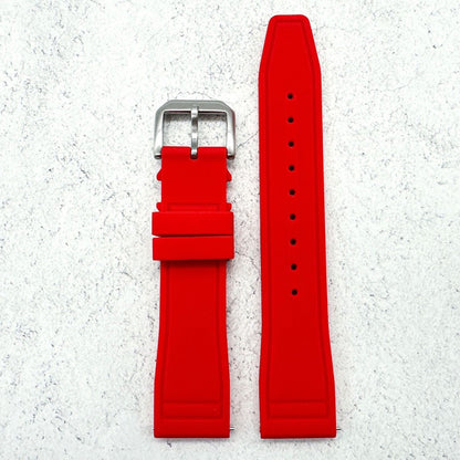 Silicone Pilot Quick Release Watch Strap Red 20mm 22mm The Thrifty Gentleman 2