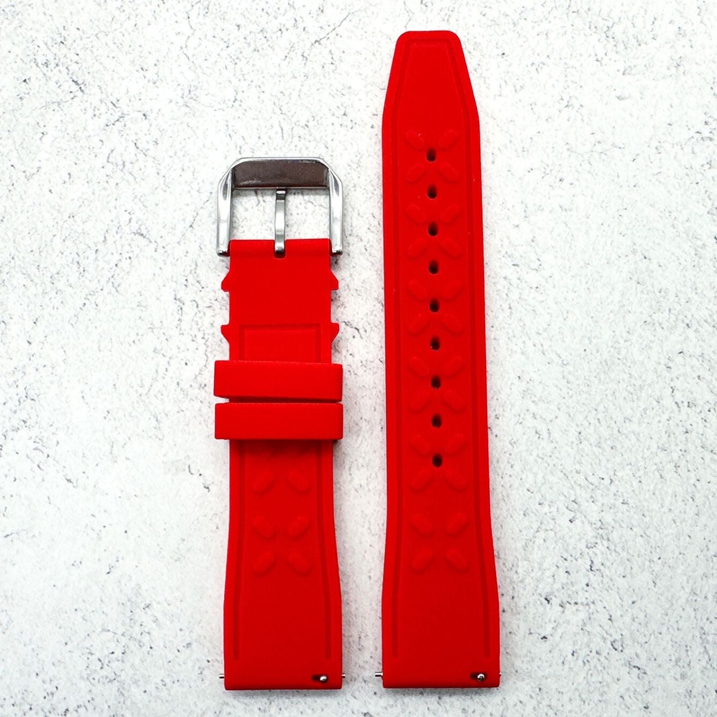 Silicone Pilot Quick Release Watch Strap Red 20mm 22mm The Thrifty Gentleman 3