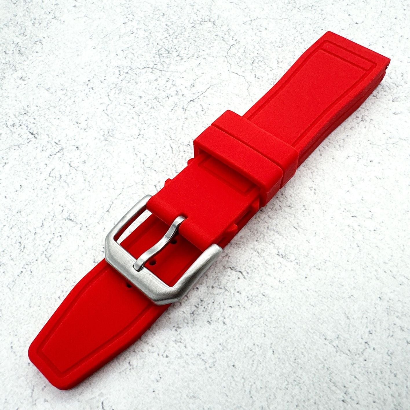 Silicone Pilot Quick Release Watch Strap Red 20mm 22mm The Thrifty Gentleman 5