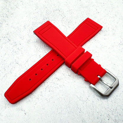 Silicone Pilot Quick Release Watch Strap Red 20mm 22mm The Thrifty Gentleman 6