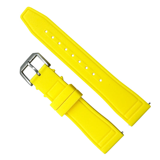 Silicone Pilot Quick Release Watch Strap Yellow 20mm 22mm The Thrifty Gentleman 1