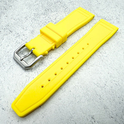 Silicone Pilot Quick Release Watch Strap Yellow 20mm 22mm The Thrifty Gentleman 4