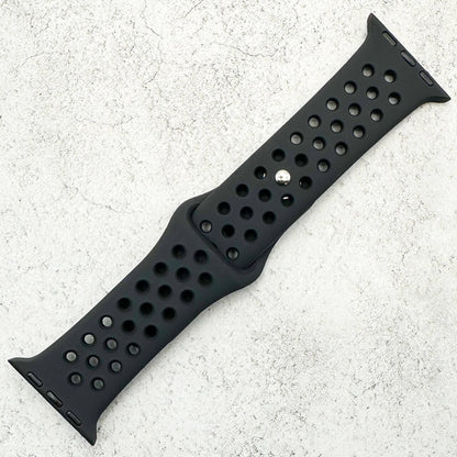 Silicone Sport Watch Band For Apple Watch In Black 1