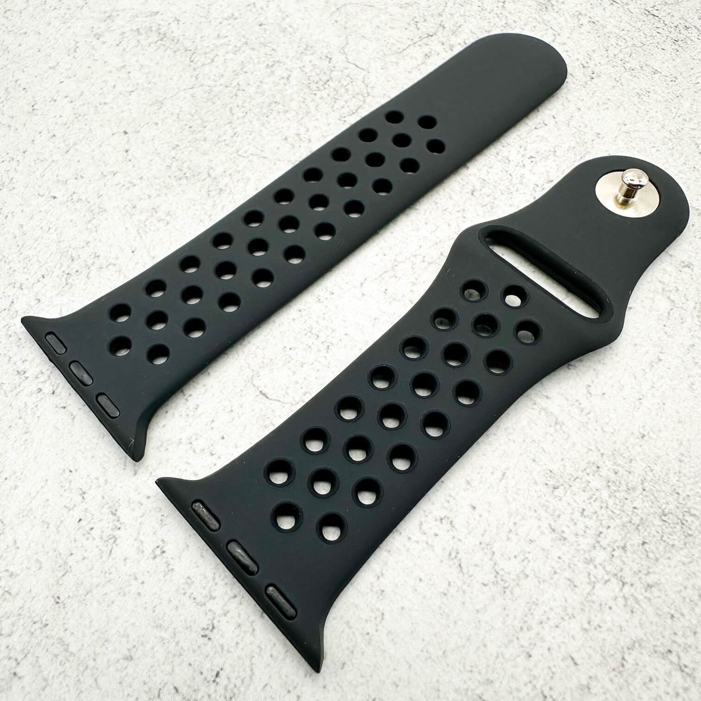 Silicone Sport Watch Band For Apple Watch In Black 3