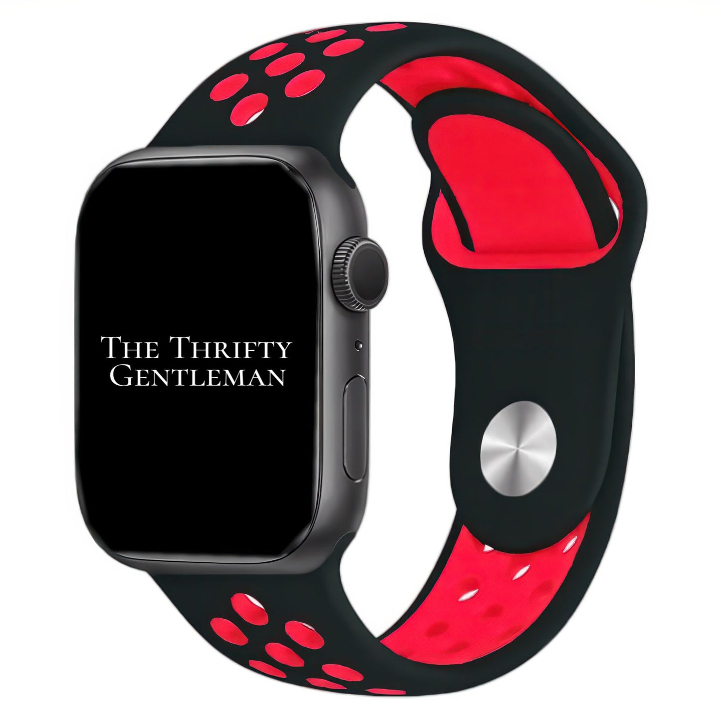 Silicone Sport Watch Band For Apple Watch In Black And Red The Thrifty Gentleman