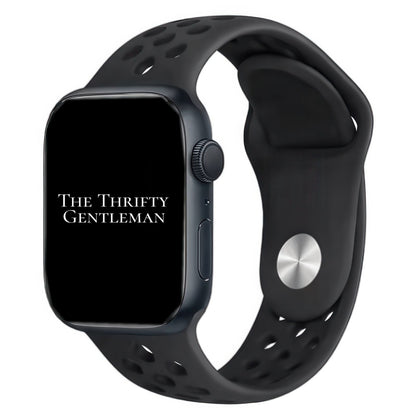 Silicone Sport Watch Band For Apple Watch In Black The Thrifty Gentleman