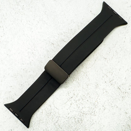 Silicone Strap With Magnetic Clasp For Apple Watch In Black 1