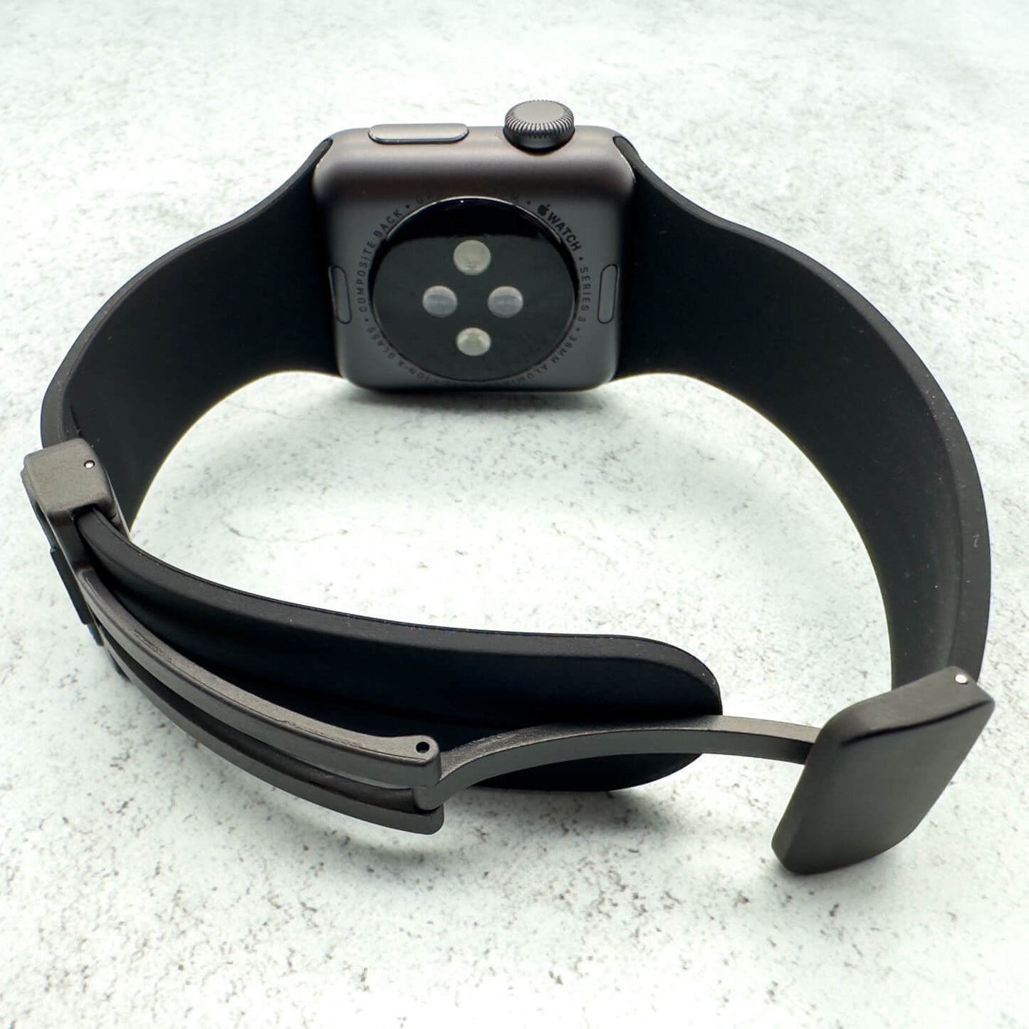 Silicone Strap With Magnetic Clasp For Apple Watch In Black 2