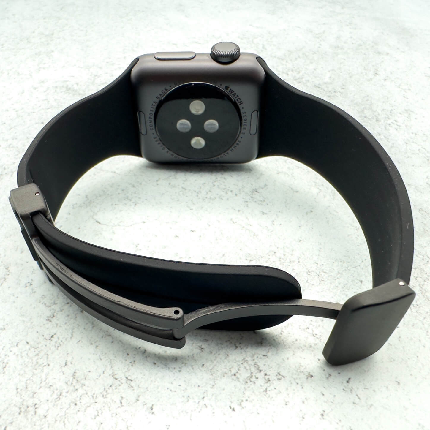 Silicone Strap With Magnetic Clasp For Apple Watch In Black 2