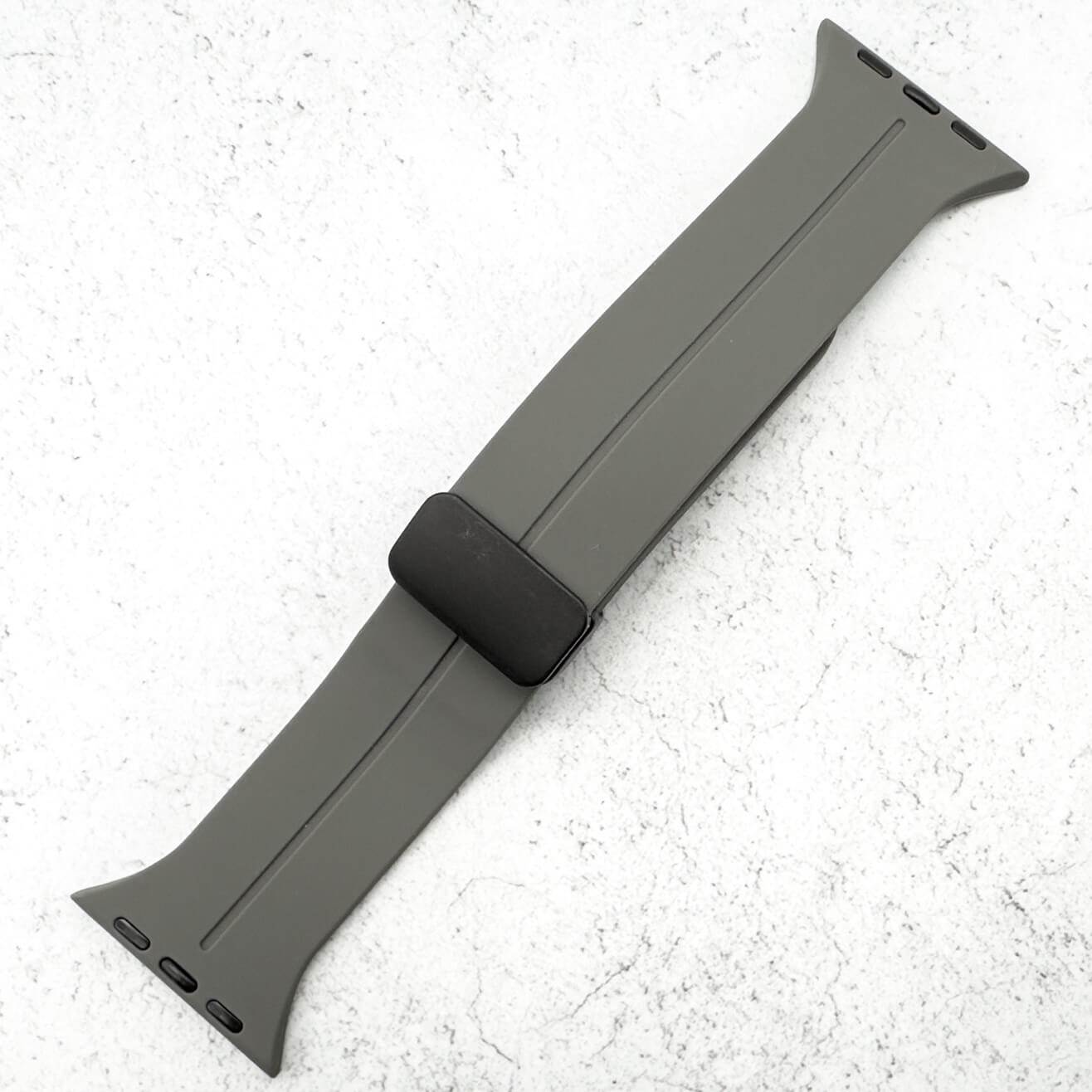 Silicone Strap With Magnetic Clasp For Apple Watch In Grey 1