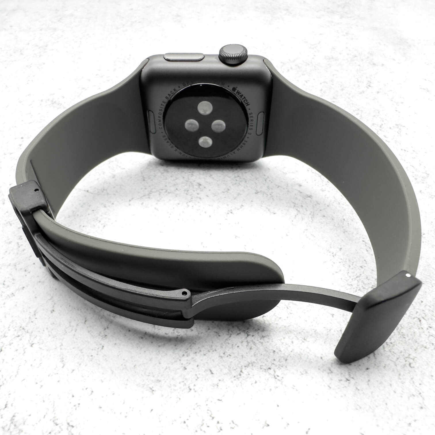 Silicone Strap With Magnetic Clasp For Apple Watch In Grey 2