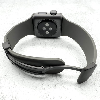 Silicone Strap With Magnetic Clasp For Apple Watch In Grey 2