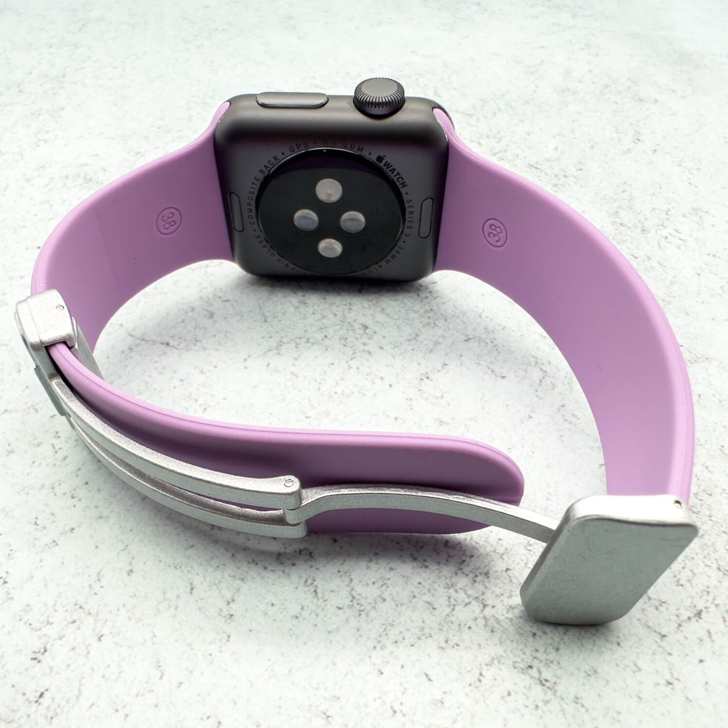 Silicone Strap With Magnetic Clasp For Apple Watch In Light Purple 2