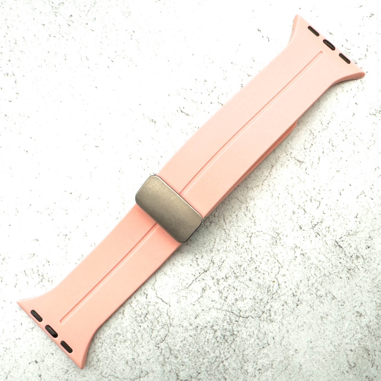 Silicone Strap With Magnetic Clasp For Apple Watch In Pink 1