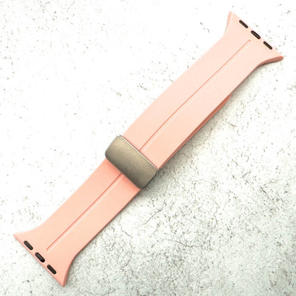 Silicone Strap With Magnetic Clasp For Apple Watch In Pink 1