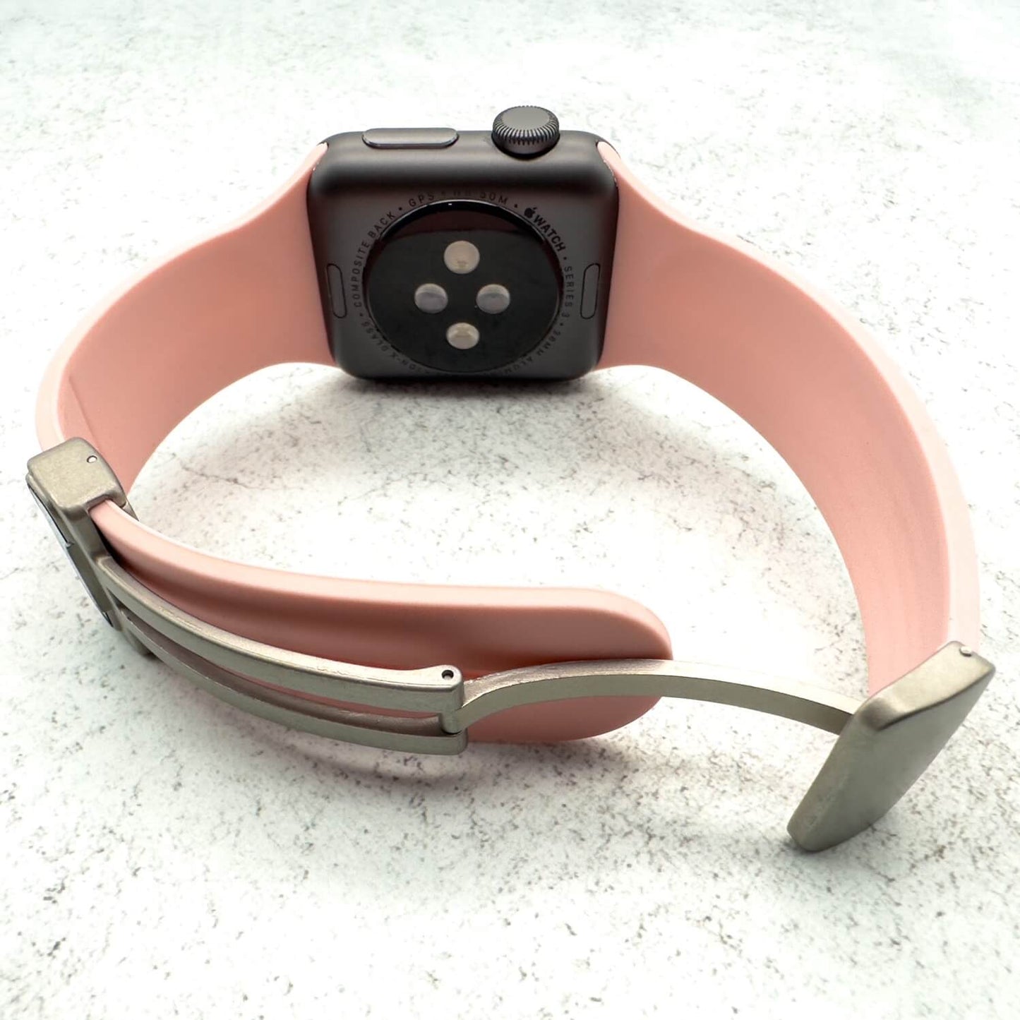 Silicone Strap With Magnetic Clasp For Apple Watch In Pink 2