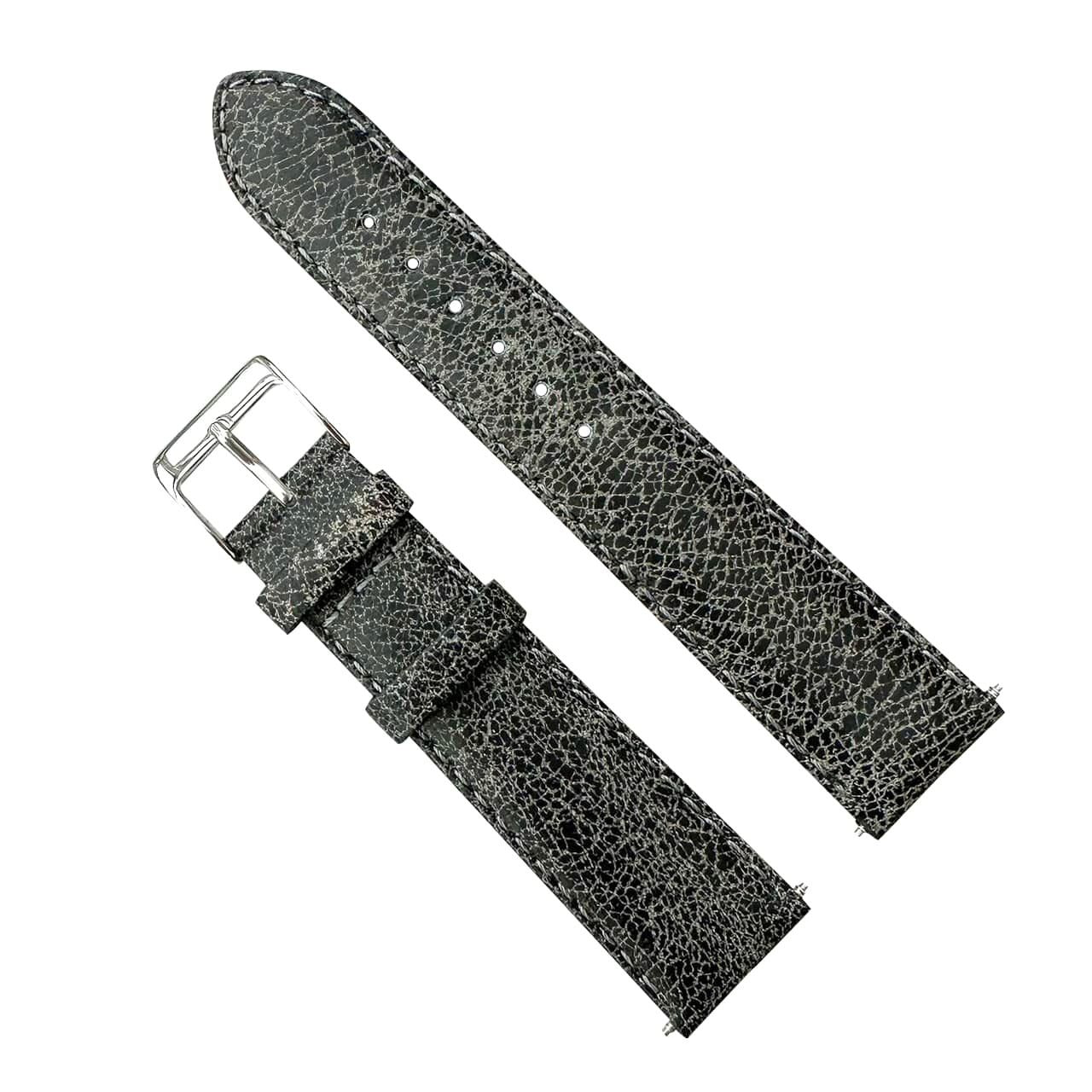 Smooth Grain Vintage Genuine Leather Watch Strap Grey 1