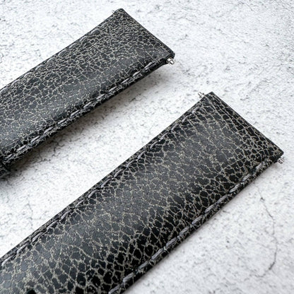 Smooth Grain Vintage Genuine Leather Watch Strap Grey 5