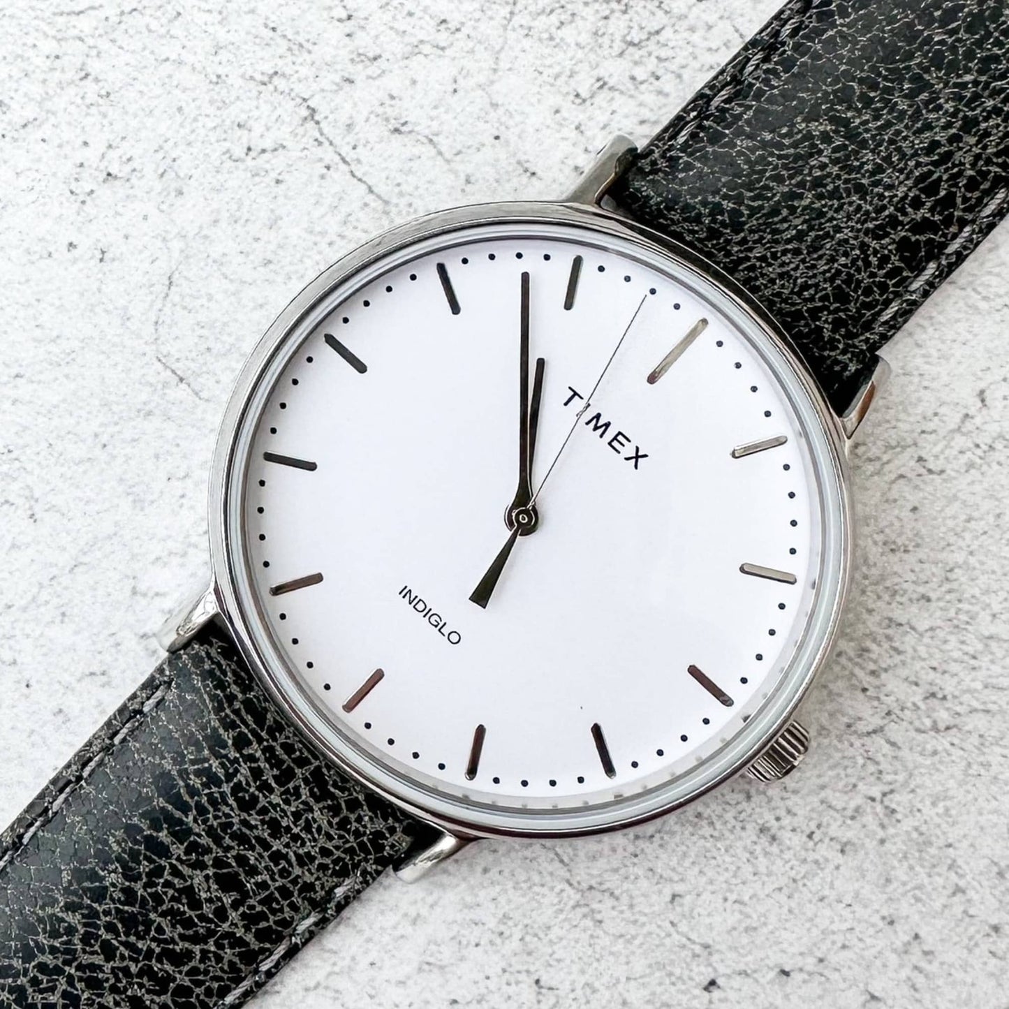 Smooth Grain Vintage Genuine Leather Watch Strap Grey 7
