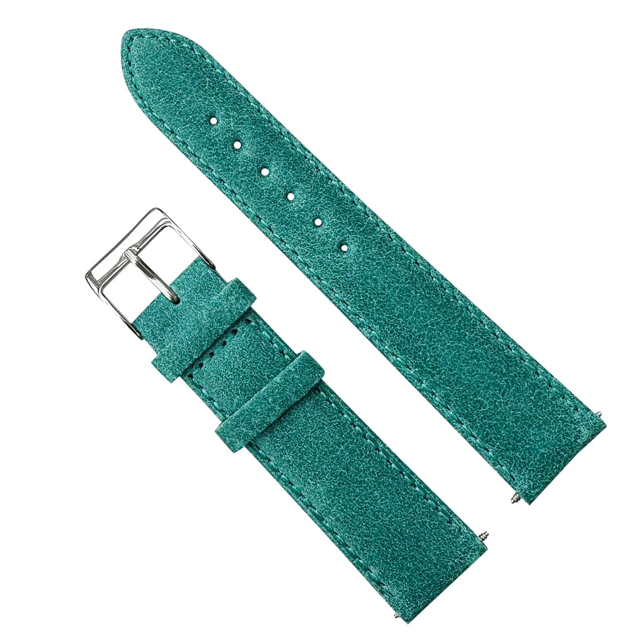 Smooth Grain Vintage Genuine Leather Watch Strap Turquoise 1