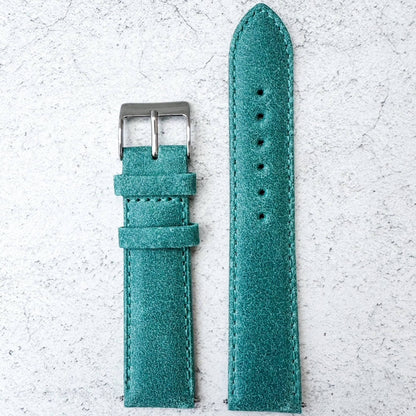 Smooth Grain Vintage Genuine Leather Watch Strap Turquoise 2