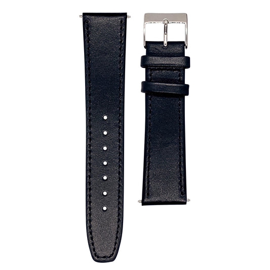 Super Soft Calfskin Genuine Leather Watch Strap Black 1