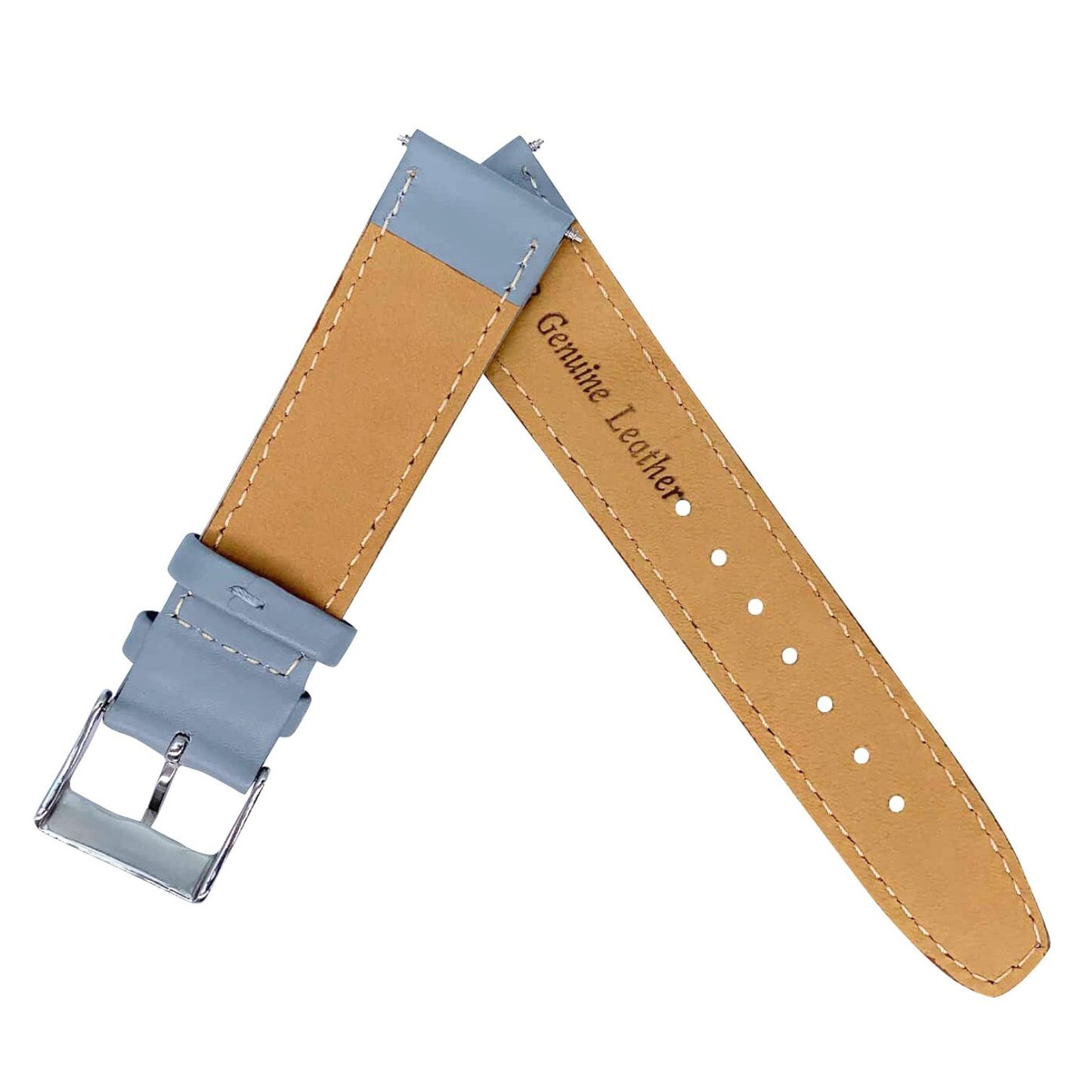 Super Soft Calfskin Genuine Leather Watch Strap Grey 3