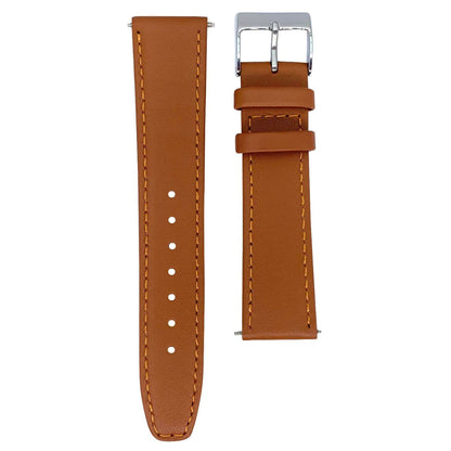 Super Soft Calfskin Genuine Leather Watch Strap Tan 1