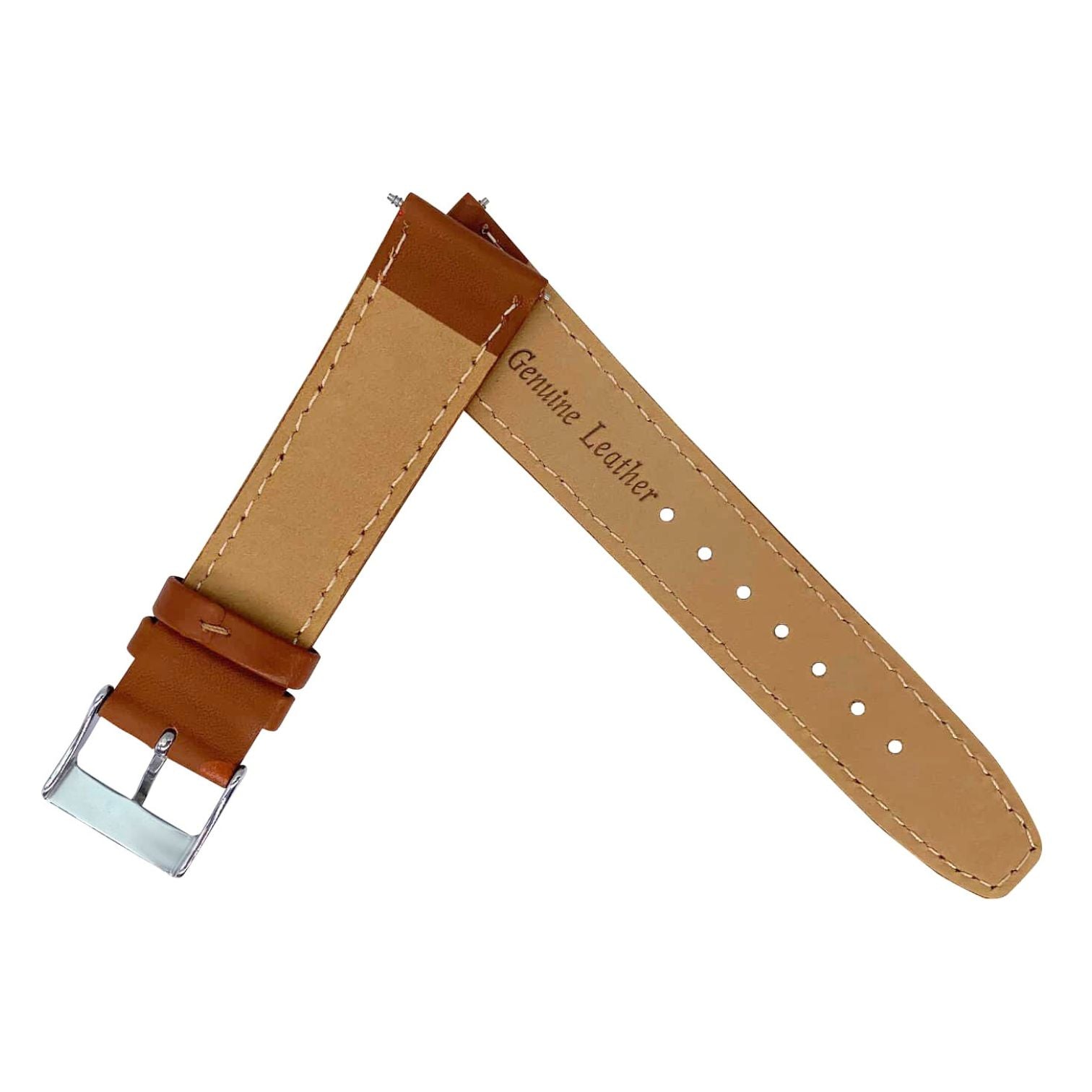 Super Soft Calfskin Genuine Leather Watch Strap Tan 3