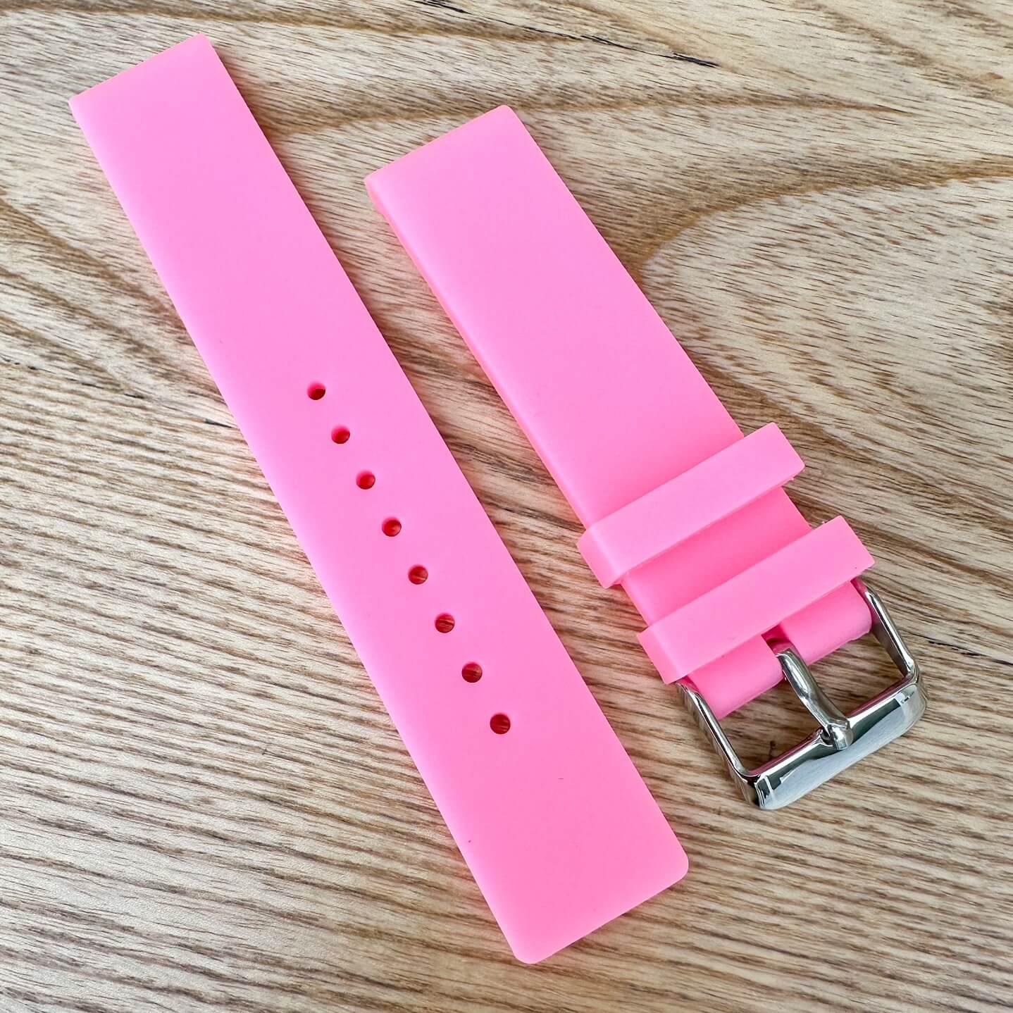 Soft Silicone Universal Watch Strap Pink 2