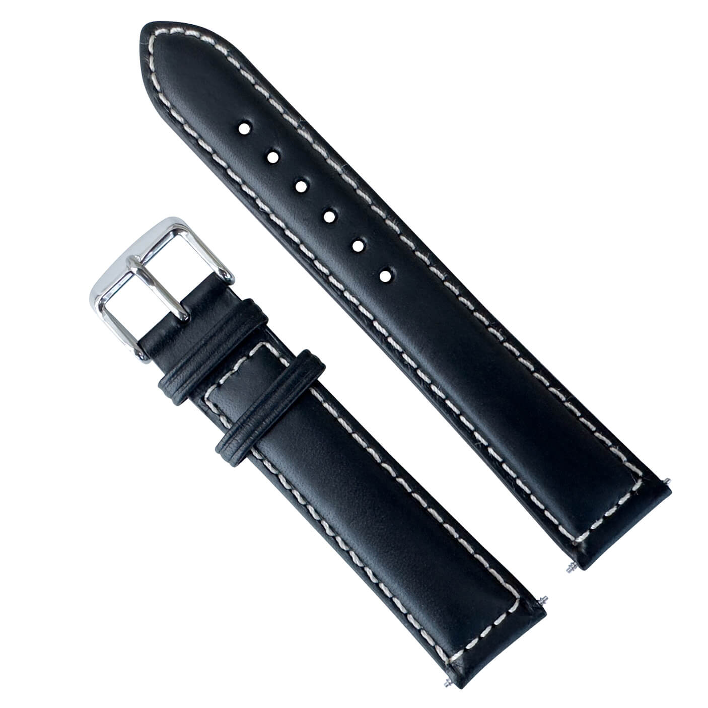 Sorrento Luxury Genuine Leather Oiled Watch Strap Black 1