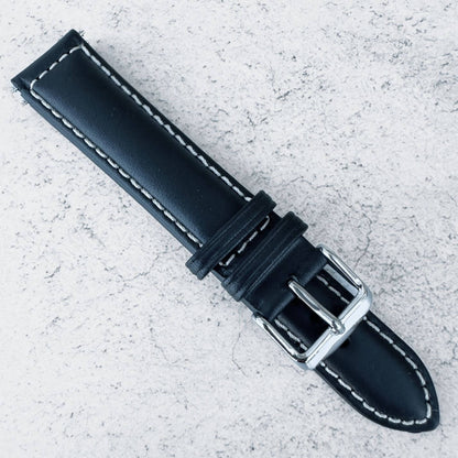 Sorrento Luxury Genuine Leather Oiled Watch Strap Black 3