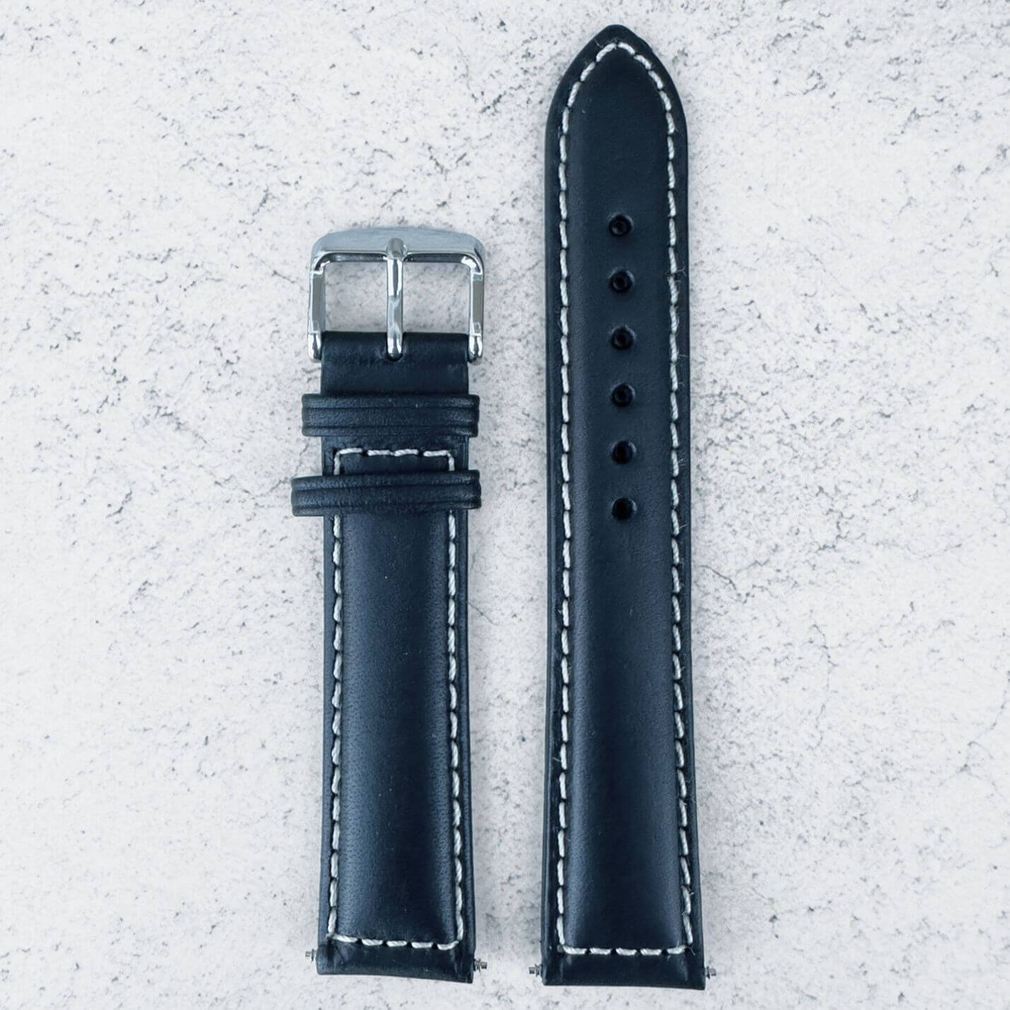 Sorrento Luxury Genuine Leather Oiled Watch Strap Black 5