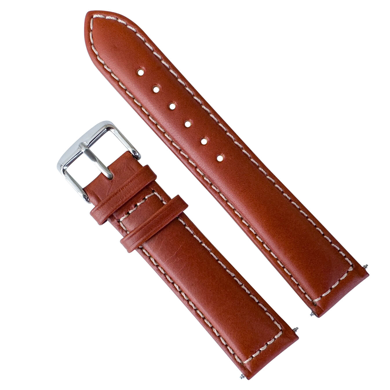 Sorrento Luxury Genuine Leather Oiled Watch Strap Chestnut Brown 1