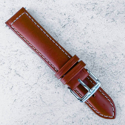 Sorrento Luxury Genuine Leather Oiled Watch Strap Chestnut Brown 3