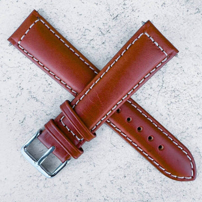 Sorrento Luxury Genuine Leather Oiled Watch Strap Chestnut Brown 4