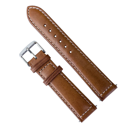 Sorrento Luxury Genuine Leather Oiled Watch Strap Tan 1