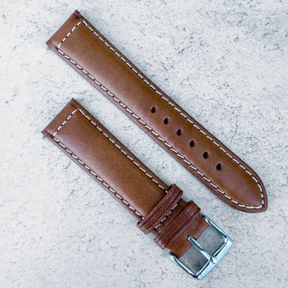 Sorrento Luxury Genuine Leather Oiled Watch Strap Tan 2