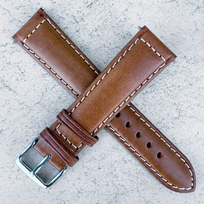 Sorrento Luxury Genuine Leather Oiled Watch Strap Tan 4