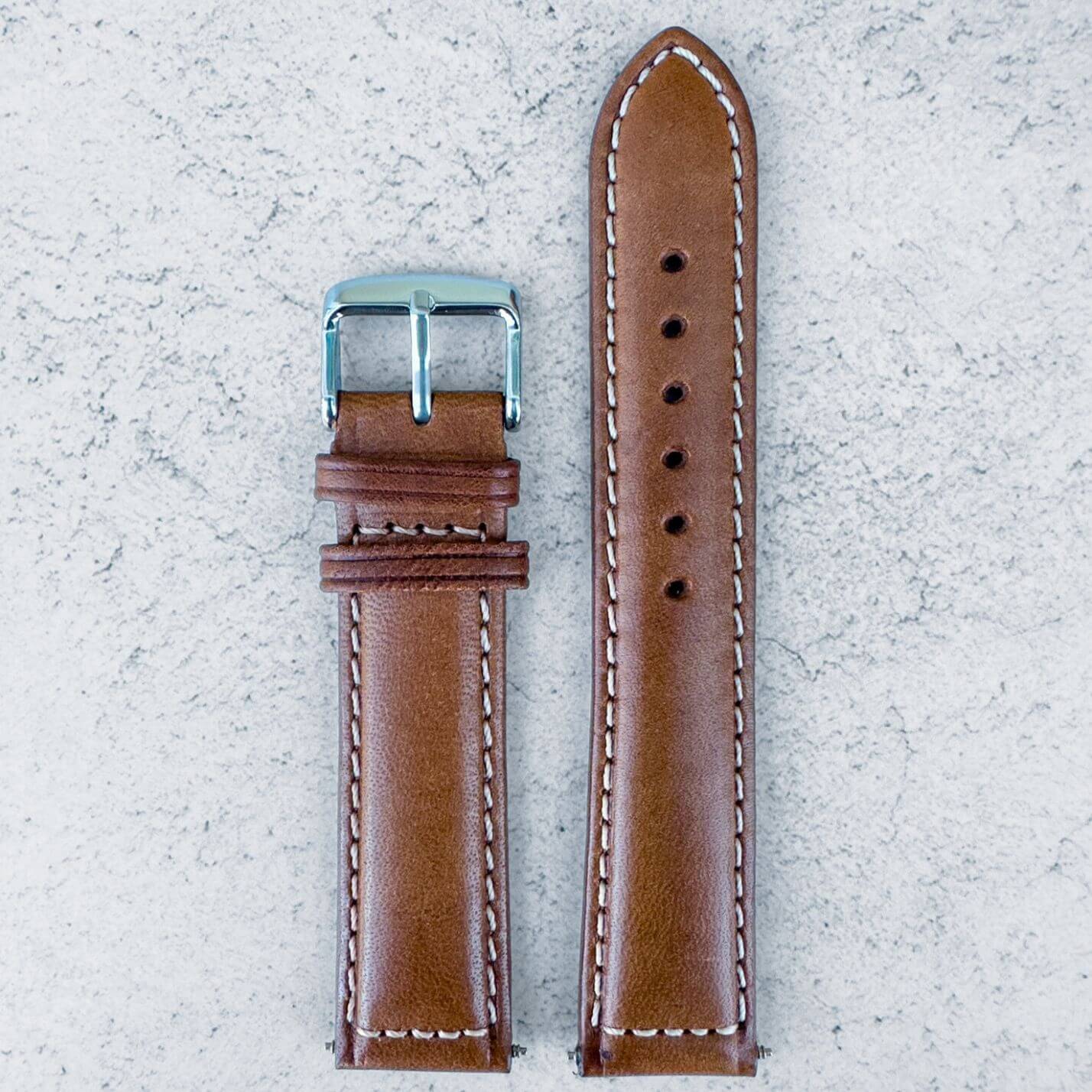 Sorrento Luxury Genuine Leather Oiled Watch Strap Tan 5