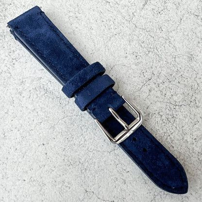 Suede Leather Quick Release Watch Strap Blue 5