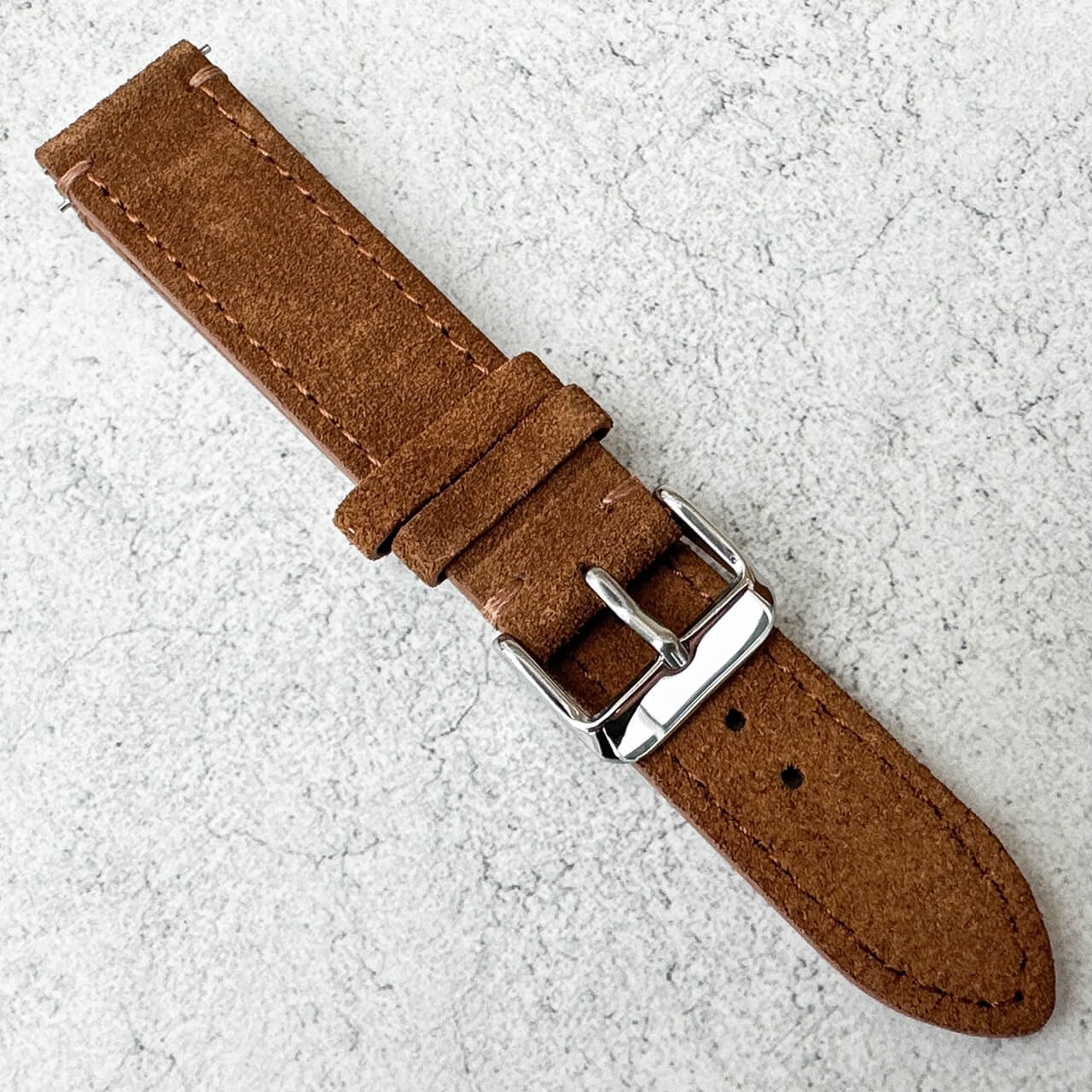 Suede Leather Watch Strap Quick Release Band Golden Brown 5