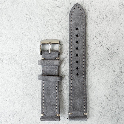 Suede Leather Watch Strap Quick Release Band Grey 2