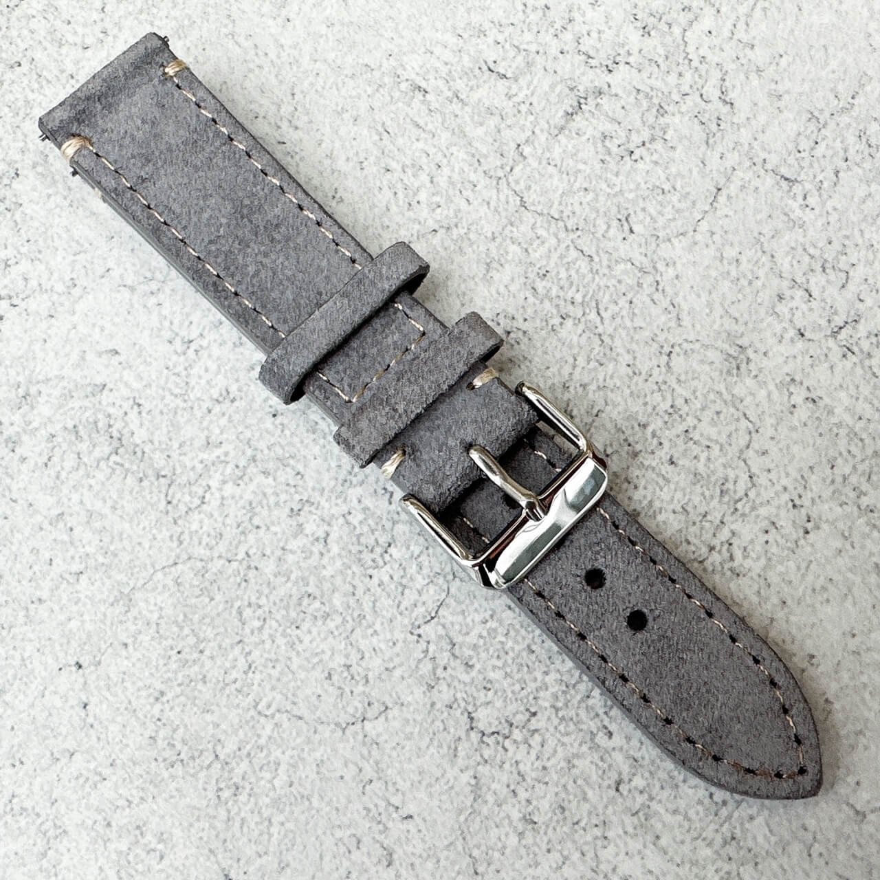 Suede Leather Watch Strap Quick Release Band Grey 5