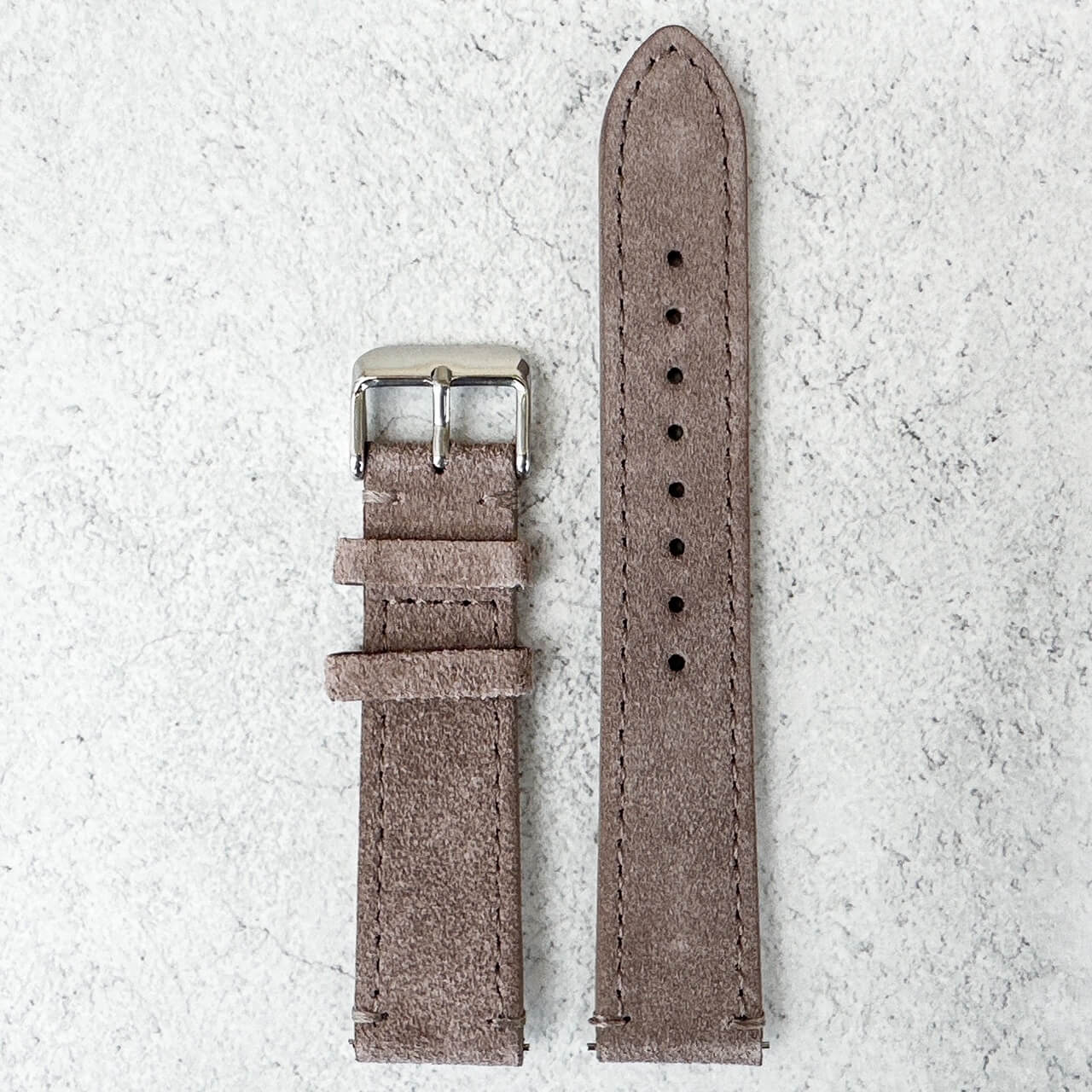 Suede Leather Watch Strap Quick Release Band Khaki Grey 2