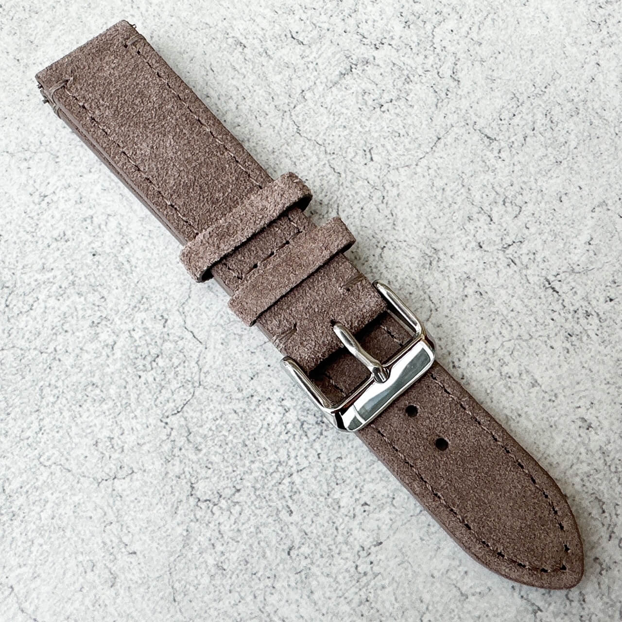 Suede Leather Watch Strap Quick Release Band Khaki Grey 5